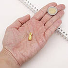 Підвіска Латунь, Ананас, Покриття Золото 18К, Розмір: 19х9мм, сполучне кільце 5.1х0.8мм, 1 шт, фото 6