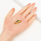 Бейл Сплав + Емаль, Порожня Вигнута Трубка, Колір: Золото, Розмір: 30x14x9 мм, Отвір 2 мм, Внутрішній діаметр, фото 5