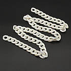 Ланцюг Акрилова Ручна Роботи, імітація Перли, Плетіння Твіст, Колір: Білий, Дзвено: 29x20.5x6.5мм, 1 м/нитка, фото 2