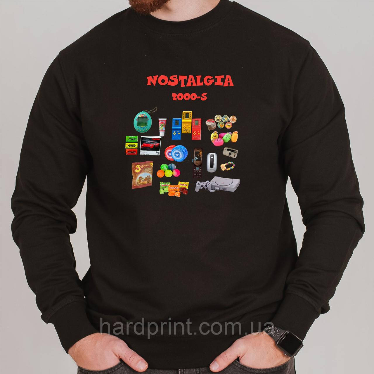 Світшот. Чоловічий світшот з принтом Назад у 2000-ті, фото 1