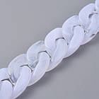 Ланцюг Акрилова Ручна Роботи, Плетіння Твіст, Імітація натурального Камня, Колір: Білий, Дзвено: 23.5x17x5мм, фото 4