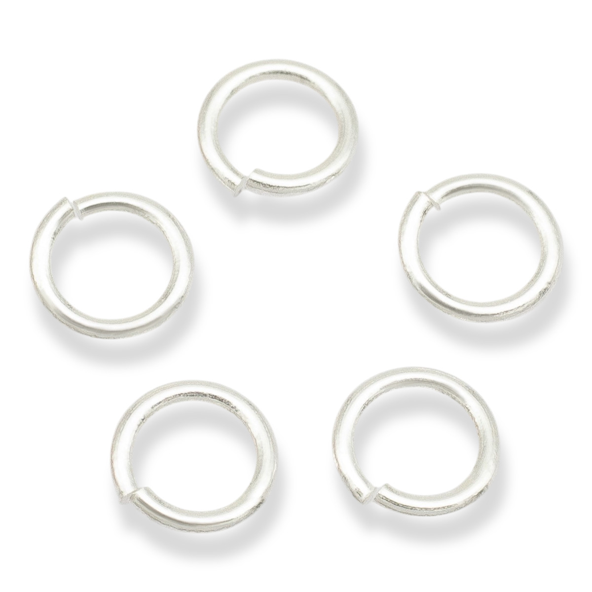 Срібло 925 Колічки Одинарні Відкриті, Розмір: 5х0.75 мм, Внутрішній Діаметр 3.5 мм, 5 шт, фото 1