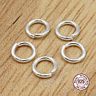 Срібло 925 Колічки Одинарні Відкриті, Розмір: 5х0.75 мм, Внутрішній Діаметр 3.5 мм, 5 шт, фото 2