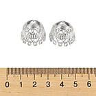 Конус Шапочки для Бусин, Сплав, Колір: Платина, Розмір: 19х23мм, Внутрішній Діаметр 20 мм, Отвір 1~2 мм, 2 шт, фото 3