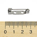 Основа під Брошка, Неіржавка сталь, Булавка, з 2 отворами, Розмір: 25~26x5x6мм, Пін: 0.8мм, 5 шт, фото 4