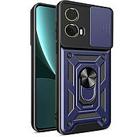 Чохол Fiji Camera Defence для Motorola G85 бампер із захистом камери та підставкою Dark Blue