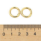 Застібка Кільце Пружинне Латунне, Стійке Позолотий 18К, 15х14.5х3мм, Внутрішній Діаметр 10.5 мм, фото 2