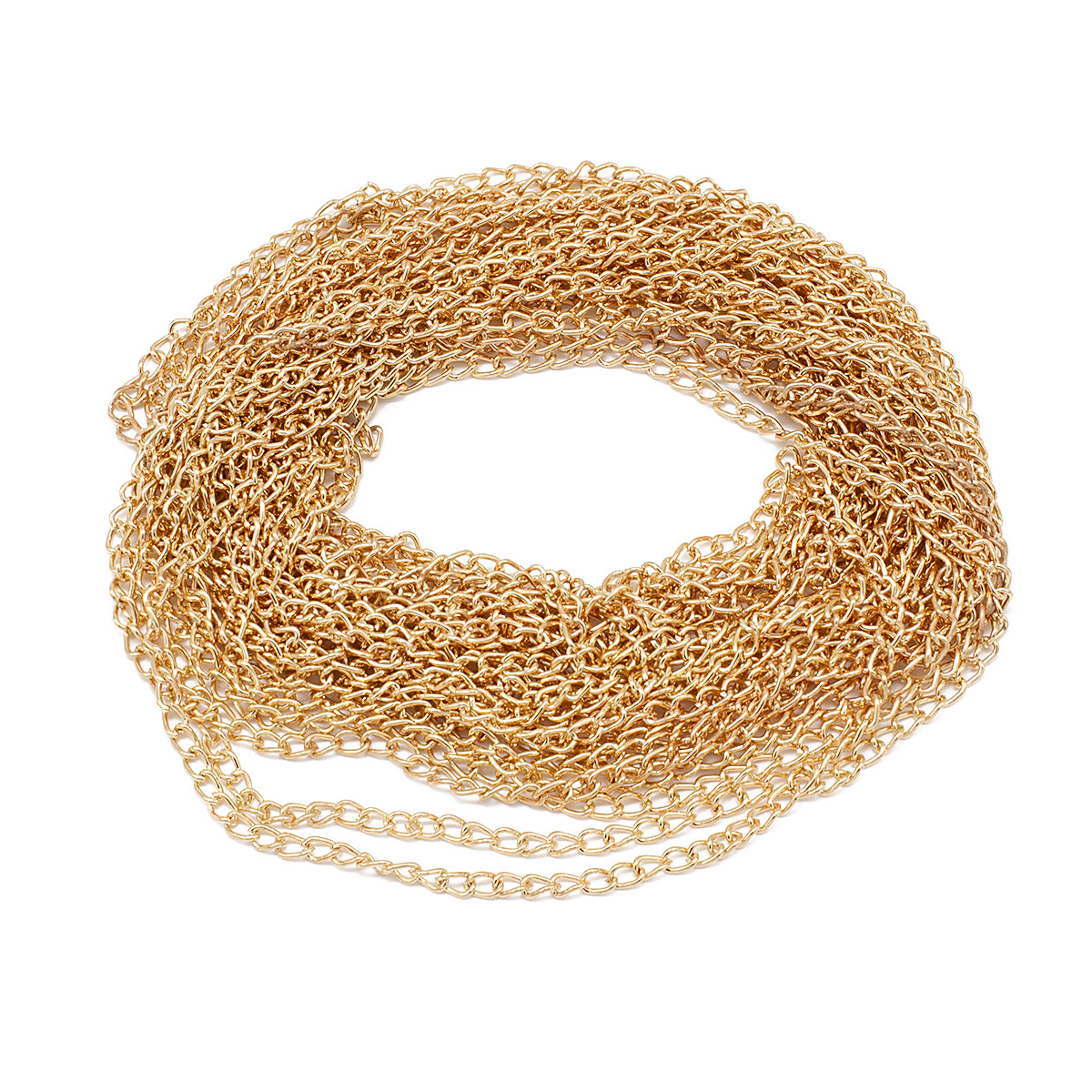 Ланцюг Віте Плетіння, Залізо, Колір: Світле Золото, Дзвено: 3х2мм, Товщина 0.6 мм, 5 м, фото 1