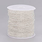 Ланцюг Віте Плетіння, Залізний, Колір: Срібло, Дзвено: 3х2х0.6мм, 5 м, фото 3