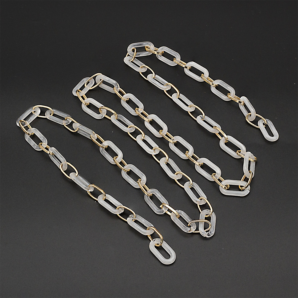 Ланцюг Акрилова Ручна Роботи, імітація Камня, Овальна, з Алюмінієвими Дзвінами, Білий, Дзвено: 20.5x10.5x3мм і, фото 1