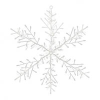 Від 10 шт. Прикраса "Сніжинка" біла 18см 12-152  купити дешево оптом в інтернет-магазині