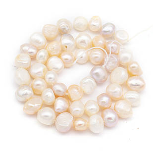 Перли Натуральний Пресноводний, Полірований, Самородок, Перламутровий, 4~7x6~8х3.5~5 мм, Відв-тіє 1 мм, приблизно