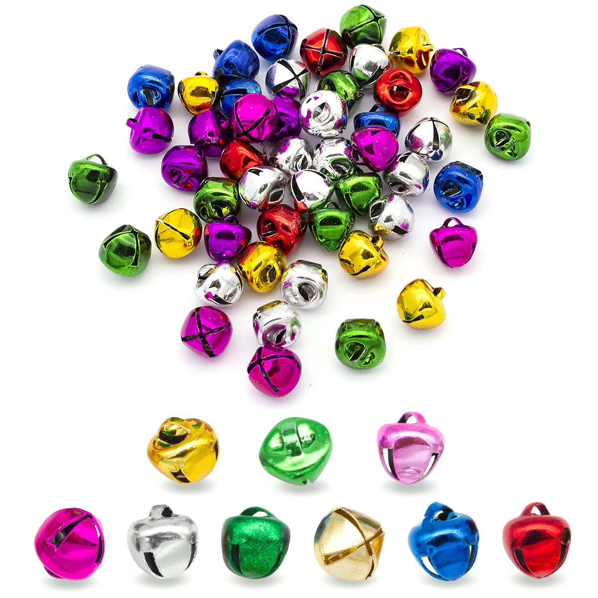 Підвіски Шарми Дзвіночки, Залізні, Мікс, 10 мм, 50 шт, фото 1