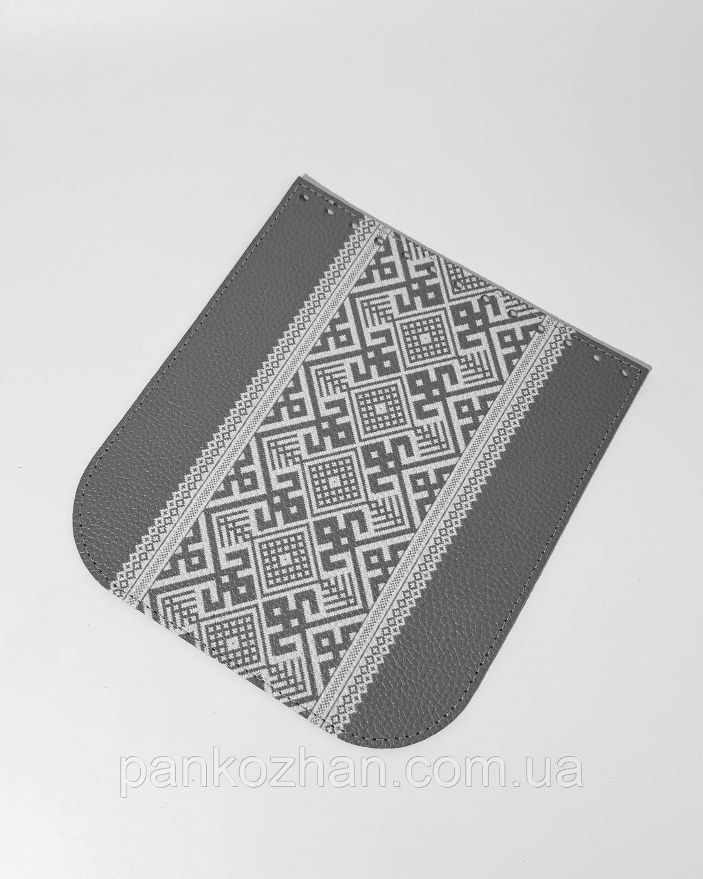 Клапан для сумки прямокутний, натуральна шкіра, з принтом, з короткою ручкою,20х20 см, БЕЗ ЗАМКУ, фото 1