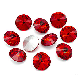 Стрази Скляні Конус, з Покриттям Задній Сторони, Червоний, 16x7.5~8мм, 10 шт