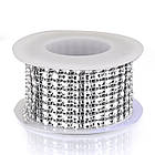 Декоративна стразова Стрічка, Пластик, Колір: Прозорий, 8 рядів,Розмір: 40х1мм, 2 м/катушка, 1 катушка, фото 2