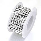 Декоративна стразова Стрічка, Пластик, Колір: Прозорий, 8 рядів,Розмір: 40х1мм, 2 м/катушка, 1 катушка, фото 4