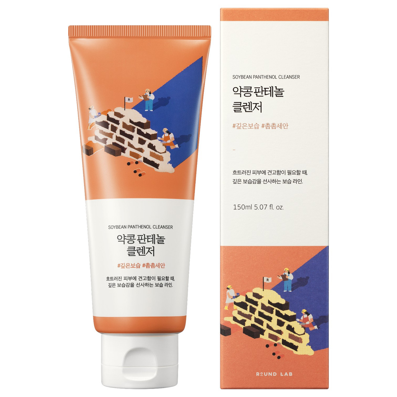 Пінка для умивання ROUND LAB Soybean Panthenol Cleanser 150 ml з екстрактом соєвих бобів та пантенолом, фото 1