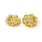 Шапочки для Бусин, Латунь, Стійке покриття, Квітка, Колір: Золото, Розмір: 24x6мм, Отвори 1.5 мм, 10 шт, фото 3