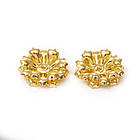 Шапочки для Бусин, Латунь, Стійке покриття, Квітка, Колір: Золото, Розмір: 24x6мм, Отвори 1.5 мм, 10 шт, фото 4