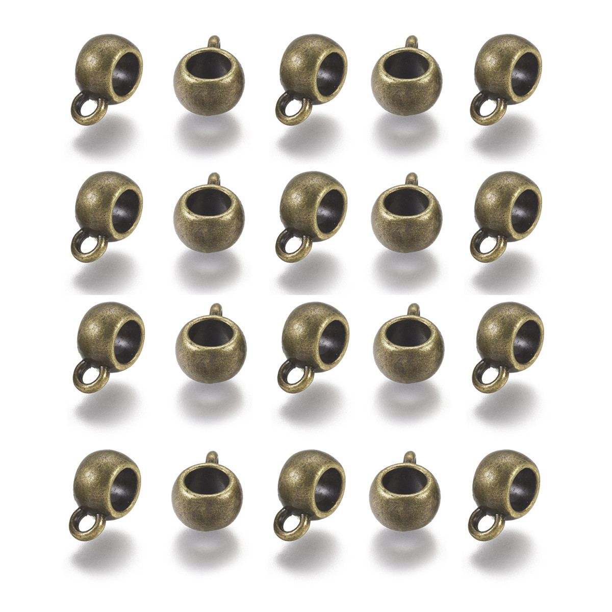Бейл зі Сплава, Рондель, Колір: Бронза, Розмір: 8х5мм, Внутрішній Діаметр 5 мм, Отвір 2 мм, 20 шт, фото 1