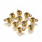 Бейл зі Сплава, Рондель, Колір: Античне Золото, Розмір: 8х5мм, Внутрішній Діаметр 5 мм, Отвір 2 мм, 20 шт, фото 4