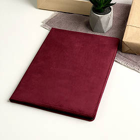 Папка для документів А4 з велюру на подарунок студенту, директору, шефу