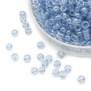 Бісер Китайський 12/0, Прозорий Блискучий (TCL), Блакитний 112AD, 100 г