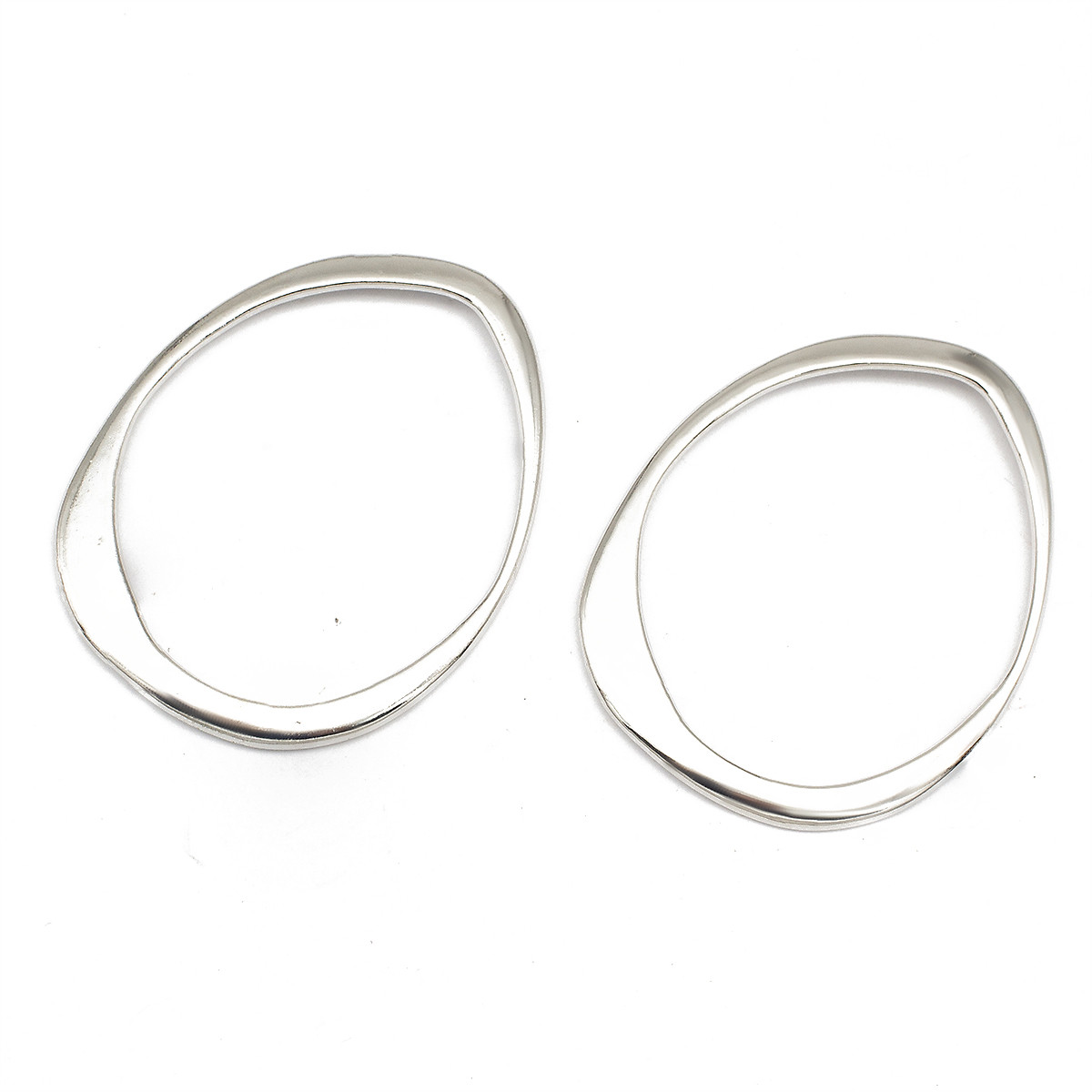 Конектор Овал, Сплав, Колір: Платина, Розмір: 62х48х2мм, Отвір 53х43мм, 2 шт, фото 1