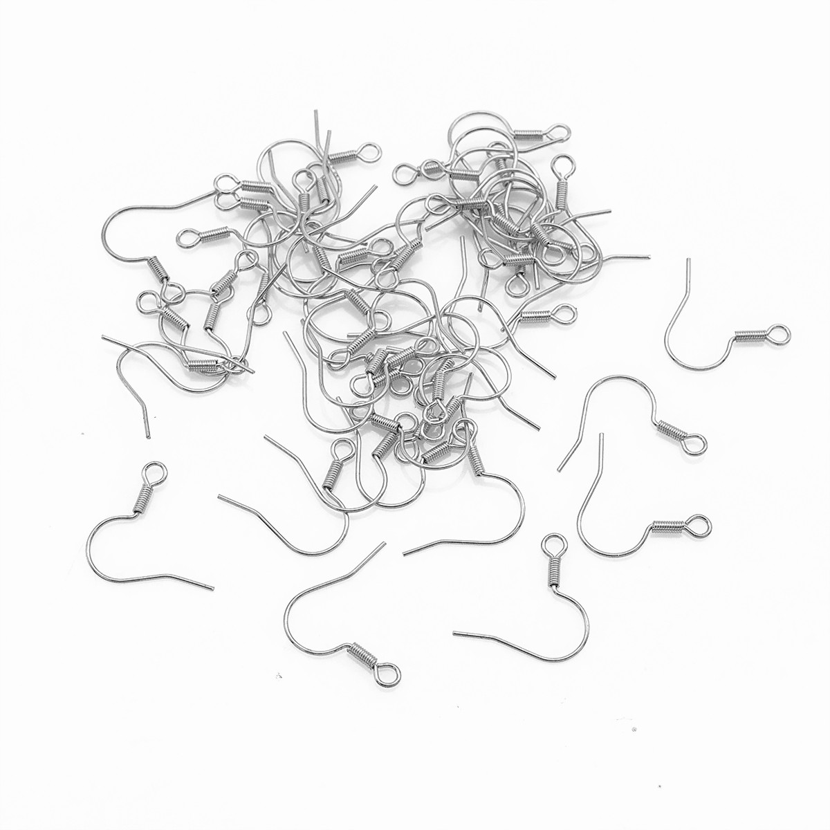 Швензи Гачок, Латунь, Колір: Платина, Розмір: 17мм, 50 шт, фото 1