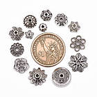 Конус Шапочки для Бусин Мікс, Античне Срібло, 5~30x3~12 мм, Отвір 1~2.5 мм, приблизно 38 шт./20г, фото 6