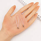 Шнур із петлею Нейлон і Латунь, для Брелків, мобільних, Прикрасень та ін., Колір: Рожевий, Довжина 60 мм, Кільце 8 мм, фото 3