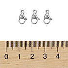 Застібка Карабін-Лобстер, Неіржавка сталь, Розмір: 11х7х3.5мм, Отвір 1,4 мм, 10 шт, фото 3