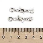 Конектор Морський Узел, Сплав, Колір: Античне Срібло, Розмір: 33.5х10x4мм, Отвір 3.5х2мм, приблизно 25 шт./50г, фото 3