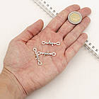 Конектор Морський Узел, Сплав, Колір: Античне Срібло, Розмір: 33.5х10x4мм, Отвір 3.5х2мм, приблизно 25 шт./50г, фото 4