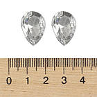 Акрилові стрази — Кабошони, Рівноли, Крапля, Грані, Колір: Безбарвний, Розмір: 14х10х4мм, 50 шт, фото 5