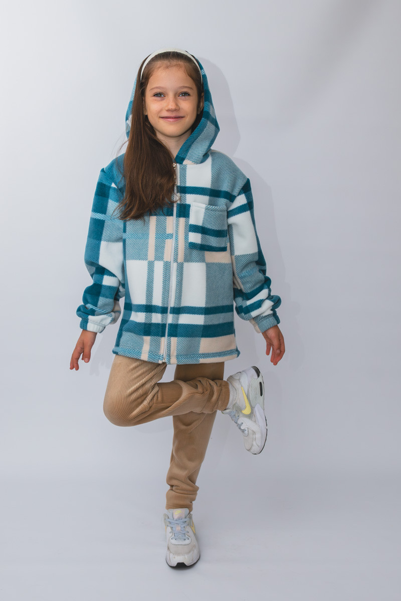 Сорочка флісова на блискавці з каптуром, фото 1