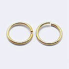 Срібло 925 Колічки Одинарні Відкриті, Колір: Золото, Розмір: 6х0.5мм, Внутрішній Діаметр 5 мм, 4 шт, фото 2
