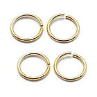 Срібло 925 Колічки Одинарні Відкриті, Колір: Золото, Розмір: 6х0.5мм, Внутрішній Діаметр 5 мм, 4 шт, фото 3