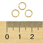 Срібло 925 Колічки Одинарні Відкриті, Колір: Золото, Розмір: 6х0.5мм, Внутрішній Діаметр 5 мм, 4 шт, фото 5