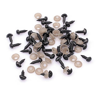 Носик для Іграшок, Трикутний, Чорний, 6х8мм, Пін: 3 мм, 100 шт