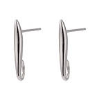 Срібло 925 Основи для Пусет, з Петелькою, Колір: Платина, Розмір: Довжина: 14 мм, Ширина 2 мм, Товщина 1.5 мм, Пін, фото 6