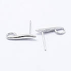 Срібло 925 Основи для Пусет, з Петелькою, Колір: Платина, Розмір: Довжина: 14 мм, Ширина 2 мм, Товщина 1.5 мм, Пін, фото 7