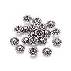 Шапочки для Бусин зі Сплава, Квітка, Колір: Збройова сталь, Розмір 8х3мм, Отвір 1 мм, 40 шт, фото 2
