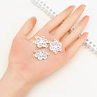 Конектор Квітка, Сплав, Колір: Срібло, Розмір: 24х29х2мм, Отвір 2 мм, 10 шт, фото 3