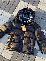 Пуховик Burberry Зимний Мужской Черный Теплый Длинный Стильный Верхняя Одежда Модная Куртка Оверсайз Пуховик