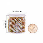 Ланцюг зі стразами Латунь, у Котушках по 9 м, Без Покриття, Колір Страз: Кристал, Ширина 3.5 мм, 1 катушка, фото 4