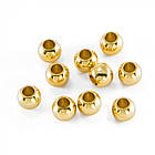 Бусини Еко Латунь, Круглі, Покриття Золото 18К, Колір: Золото, Розмір: 4 мм, Отвір 2 мм, 10 шт, фото 2