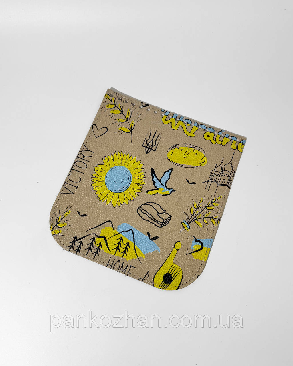 Клапан для сумки міні з принтом,20х22 см, натуральна шкіра, фото 1