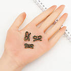 Конектор-Сеттинг Бантик, під стрази, 2 отвори, Біжутерний сплав, Бронза, 14.5х23х3.5мм, Отвір 2 мм, 10 шт, фото 2